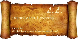 Lazarovics Levente névjegykártya