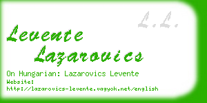 levente lazarovics business card